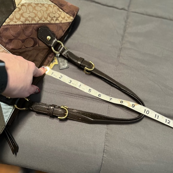 Coach purse brown and gold mixed materials in great condition! - Picture 12 of 16